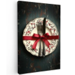 Rood - Strik - Bestek Tuinposter op houten frame 2 cm dik middel -3d