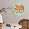 Rode panda - Groen - Cartoon Akoestische PET Vilt - Rond klein -sfeer3
