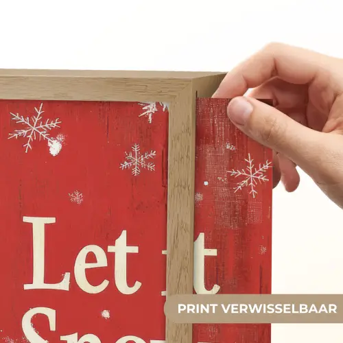 Sneeuwpret - Winter - Sneeuwpop Light Box met batterij (Wandlamp) middel -USP_websiteprintNL