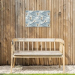 Wolken - Kraanvogels - Blauw Tuinposter op houten frame 2 cm dik klein 845 -sfeer4
