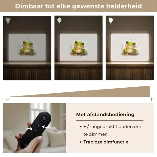 Kikker - Groen - Waterverf - Dieren - Jongen - Meisje Light Box met batterij (Wandlamp kind) middel -USP_dimbaarNL