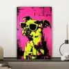 Hond - Zonnebril - Roze - Art canvas 2cm klein -sfeer6
