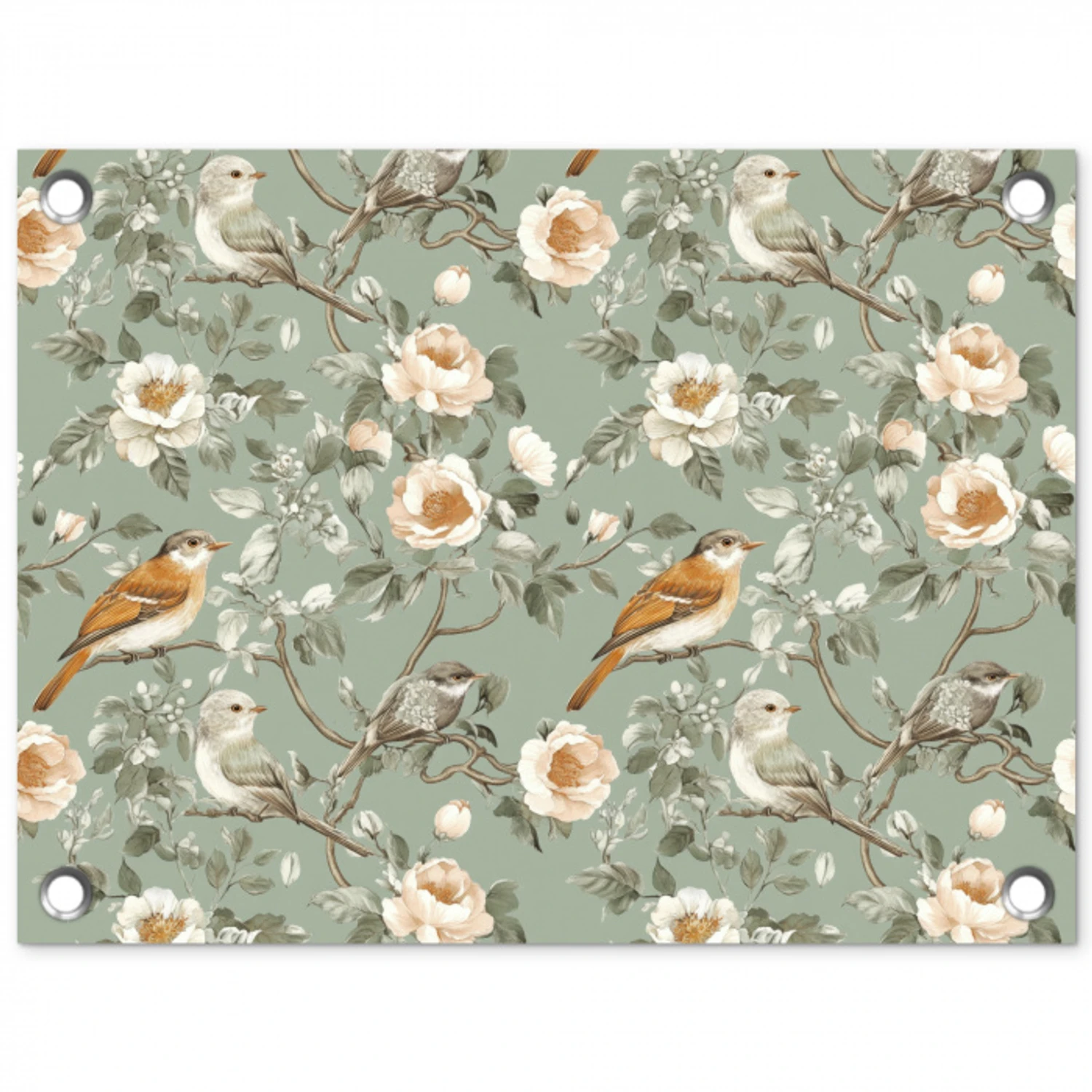 Roze - Vogels - Kleurrijk tuinposter los doek klein 239 -3d
