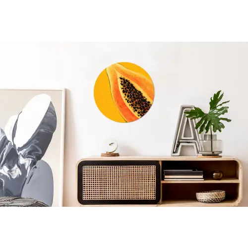 Papaja - Oranje - Topisch Wandcirkel aluminium klein -kantoor