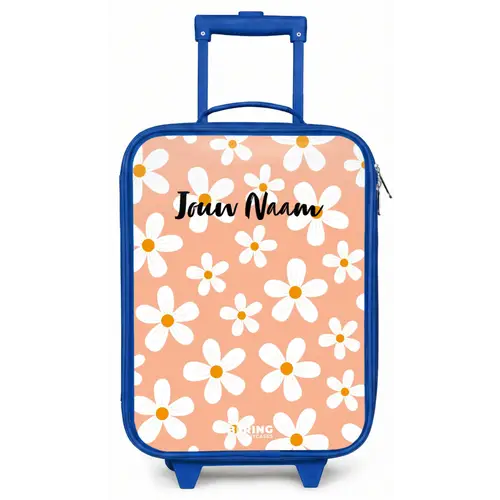Madeliefjesmania perzik Kinderkoffer - Blauw klein -zz3dotto