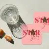 Star girl - Roze - Panter - Ster onderzetter kurk middel -sfeer4