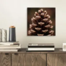 Dennenappel - Bos - Herfst - Bruin - Sfeervol aluminium wit klein -sfeer1