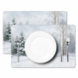 Bospad - Dennen - Sneeuw - Winter - Rustgevend Placemat vinyl groot -zzsfeer2_Kitchenyeah-website