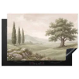 Heuvellandschap - Bomen - Natuur - Groen Inductie beschermer vinyl 3mm klein -3d