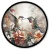 Kolibrie - Vogels - Bloemen - Natuur Fotolijst rond zonder passe partout klein -3d