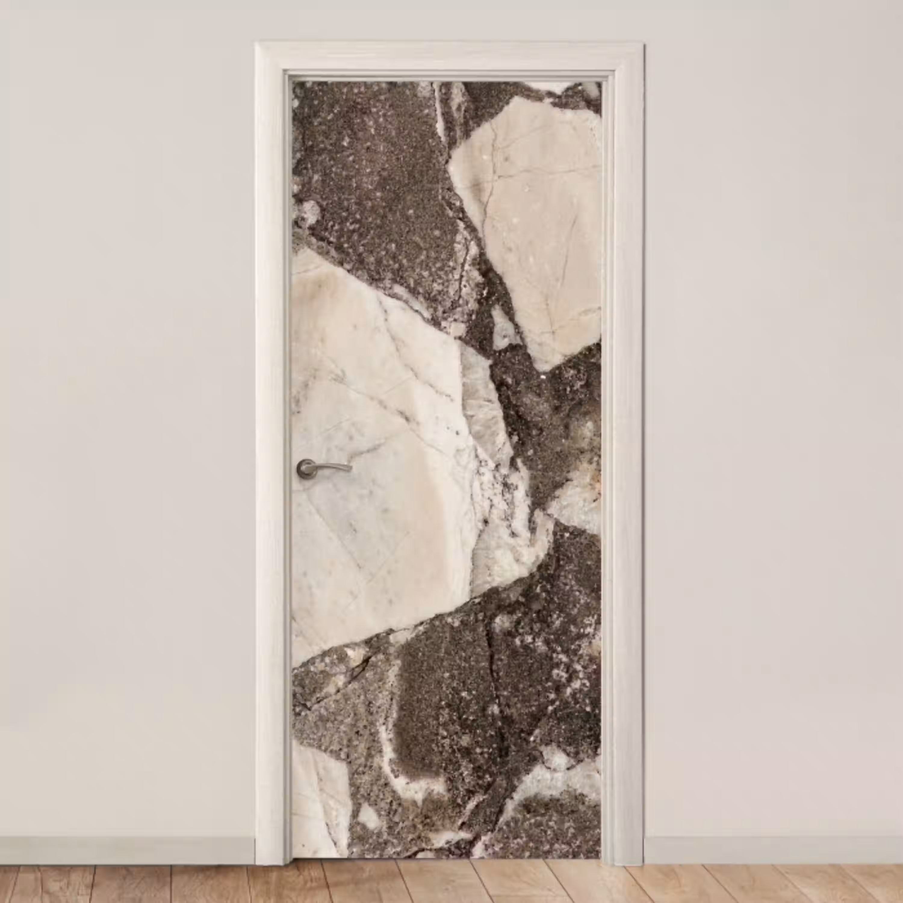 Textuur - Marmer - Abstract - Beige - Bruin deurposter klein -3d_beige