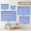 Sweet dreams - Vierkanten - Roze - Blauw Wandkleed katoen klein -tsfeer8_DE