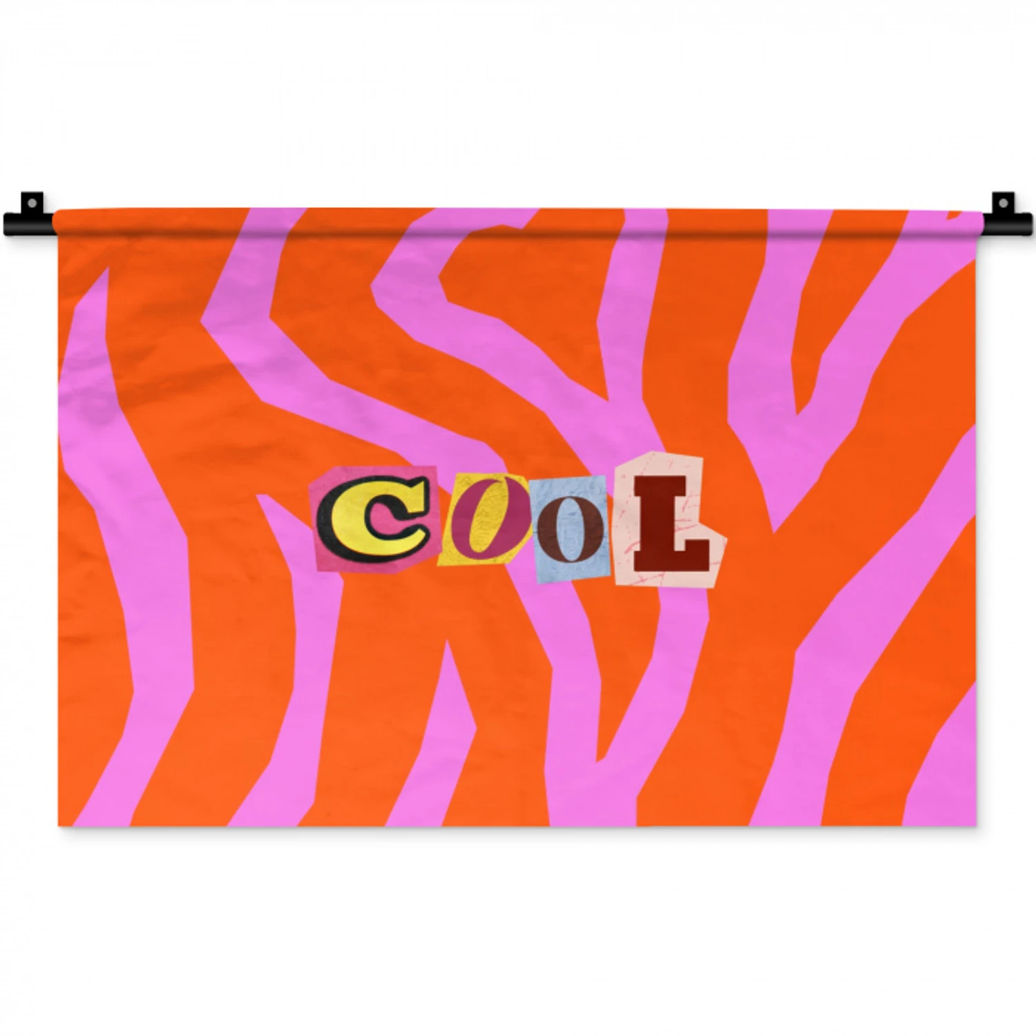 Zebraprint - Grafisch - COOL - Oranje Wandkleed katoen klein -zz3d