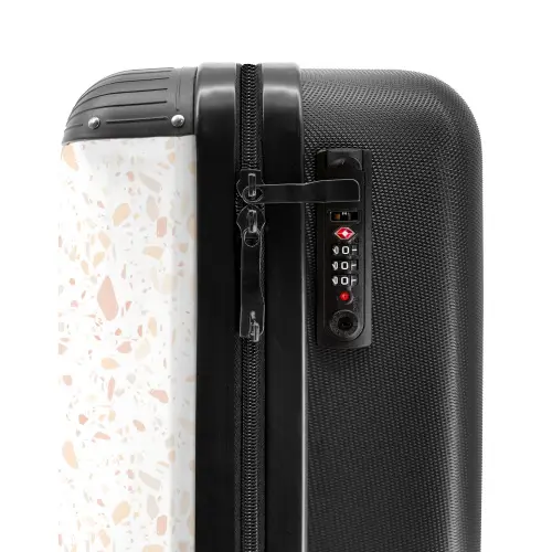 Terrazzo patroon perzik NBS - Handbagage koffer - Kinderen Unisex middel -slot