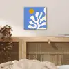 Minimalistisch - Organisch patroon - Blauw aluminium wit klein -sfeer3