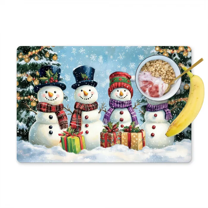 Vrolijk -  Sneeuw - Kleurrijk Placemat vinyl groot -zzzproduct_Kitchenyeah-website