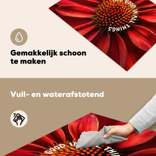 Close up - Bloem - Quote - Rood Inductie beschemer met haakjes klein -ky-schoon-nl