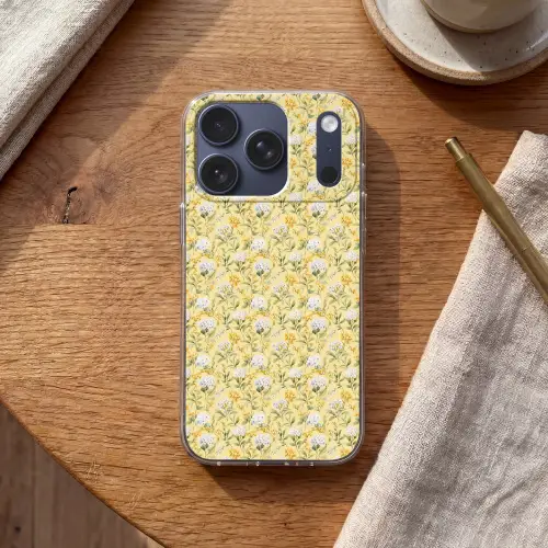 Frans - Citroen - Bloesem  - Wit - Geel Telefoonhoesje iPhone 17 Pro klein 878 -sfeer1
