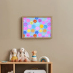 Smileys - Kleurrijk - Grappig Light Box met batterij (Wandlamp kind) middel -sfeer2_kind