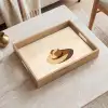 Hoed - Minimalistisch - Schaduw - Beige Dienblad Rechthoek middel -sfeer1