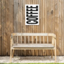 Koffie - Decoratie - Japandi - Vintage Tuinposter op houten frame 2 cm dik klein -sfeer4