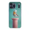 Roodborstje - Vogel - Koksmuts - Sokkel Telefoonhoesje iPhone 17 Pro Max klein -3d
