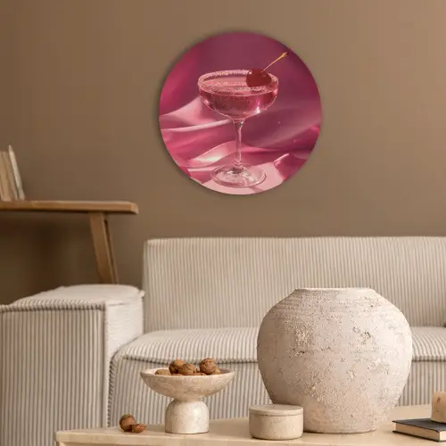 Cocktail - Pink - Luxe Akoestische PET Vilt - Rond klein -sfeer1
