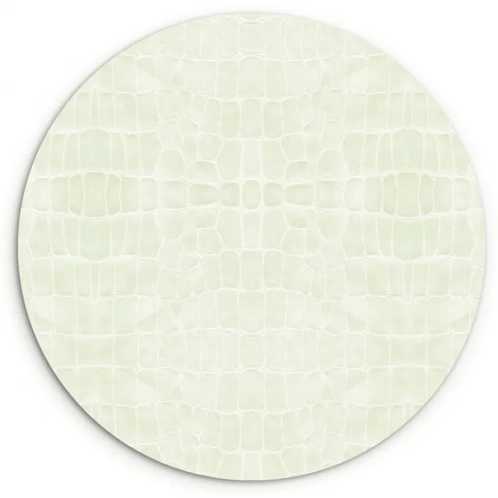 Krokodil - Leer - Ivoorwit Wandcirkel plexiglas klein 852 -3d