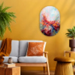 Bloemen - Abstract - Kunst - Modern Wandcirkel Ovaal Forex klein -sfeer4