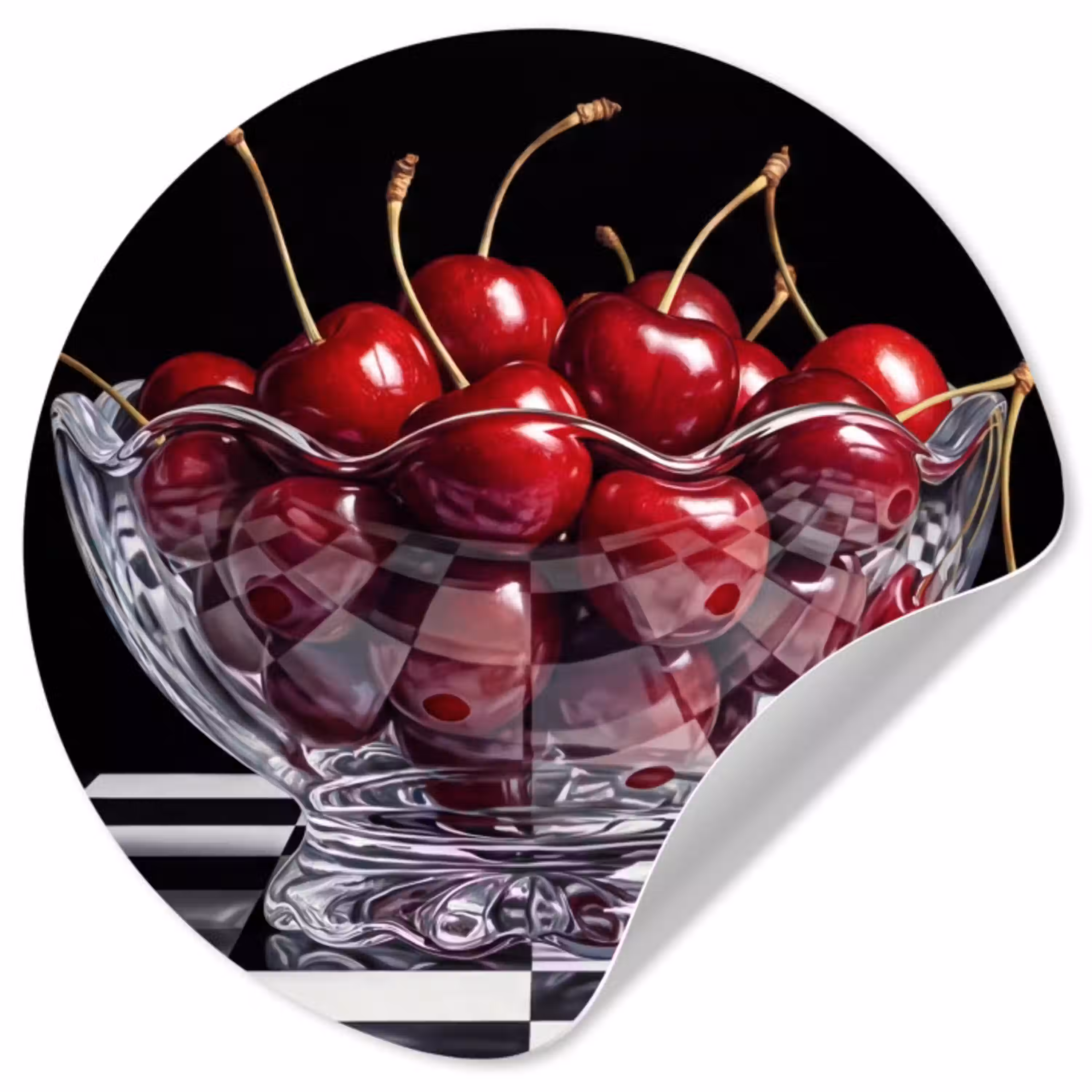 Eten - Kersen - Rood Wandcirkel behangsticker klein -3d