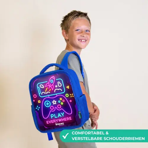 Neonbord met controller Kinderrugzak - Blauw middel -sfeer3_NL