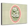 Bloemen - Illustratie - Geruit - Groen Textielframe - compleet frame klein -3d