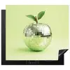 Groen - Disco - Decoratie - Appel Inductie beschermer vinyl 3mm middel -3d