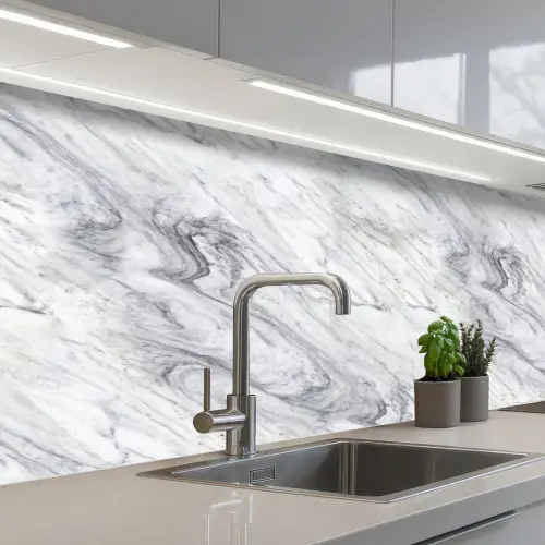 Wervelende - Grijsstructuur - Marmer - Wit keuken achterwand 2 middel 871 -3d_schuin