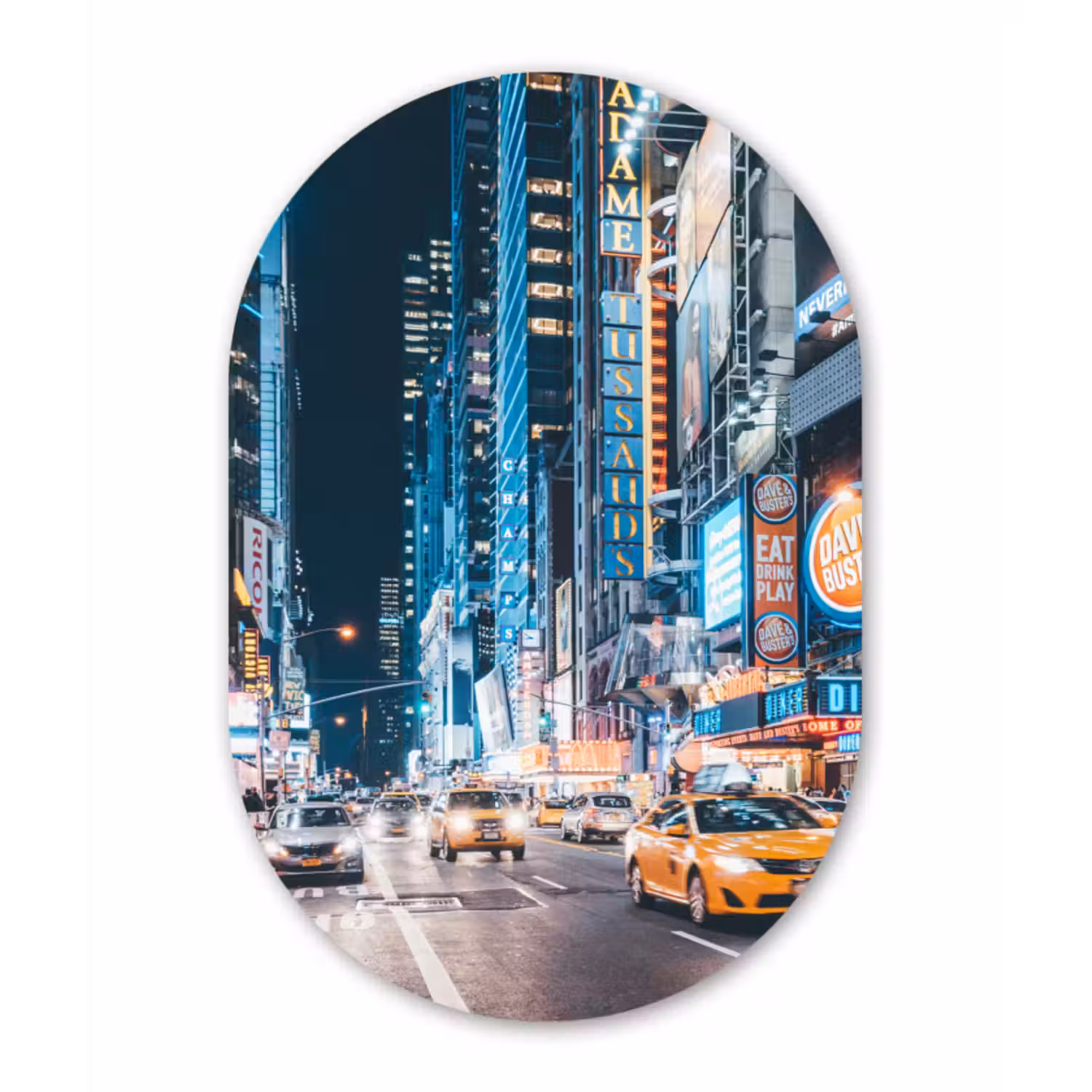 Muurovaal - New York - Taxi - Times Square