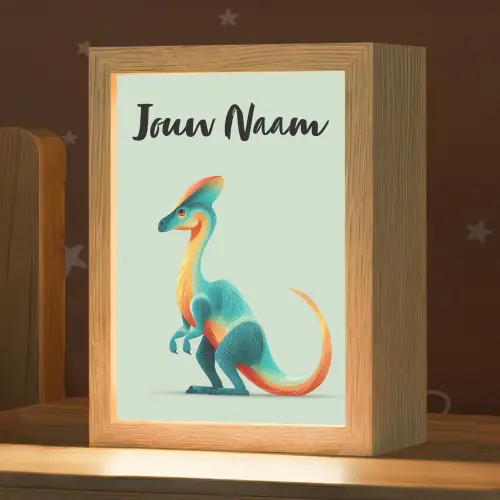 Dino - Cartoon - Oranje - Poten Light Box met kabel (Kinderlampje) klein -zzz_3d_website