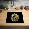 Cupcake - Eten - Goud - Zwart Inductie beschermer vinyl 3mm middel -sfeer5