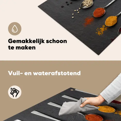 Specerijen - Lepels - Tafel - Rustiek - Kruiden Inductie beschemer met haakjes middel -ky-schoon-nl