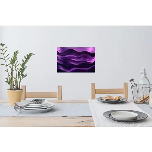 Golven - Abstract - Paars Muursticker klein -eettafel