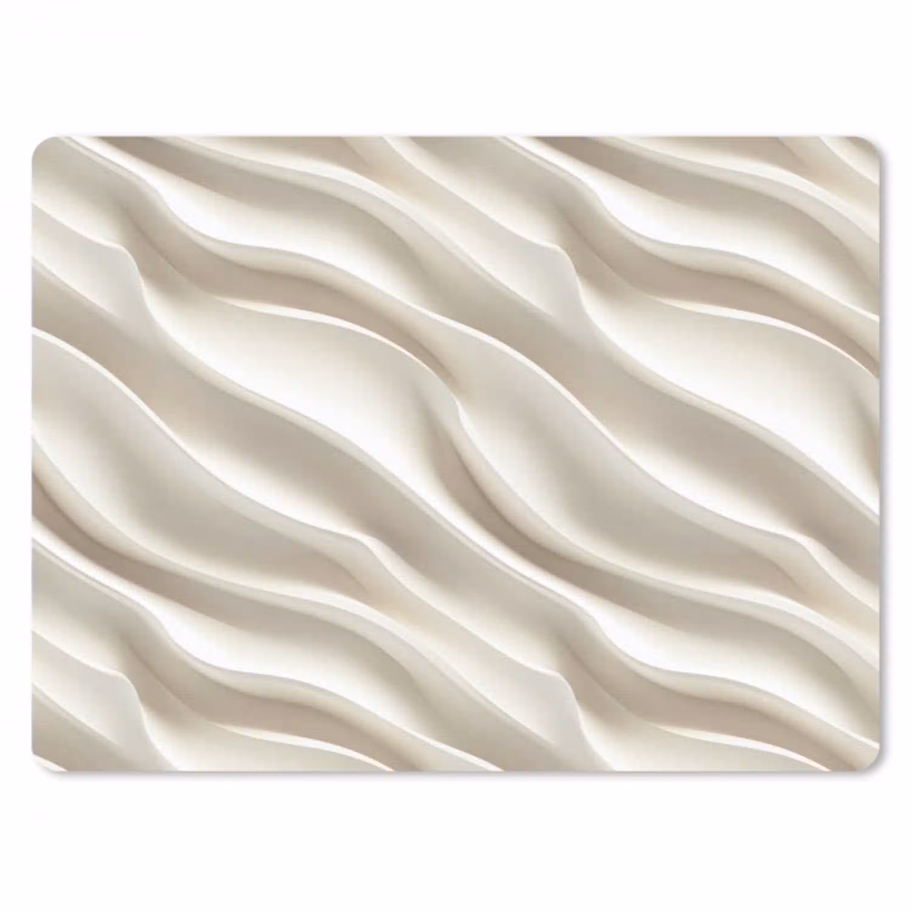 Diagonaal - Golven - Crème muismat rubber klein 262 -3d