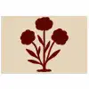 Bloemen - Bladeren - Rood - Minimalistisch poster papier klein -3d