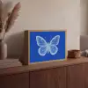 Vlinder - Wit - Getekend - Stippen Light Box met batterij (Wandlamp) middel -sfeer2