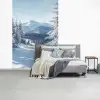 Winterlandschap - Natuur - Berg - Bomen - Sneeuw fotobehang vinyl groot -slaapkamer