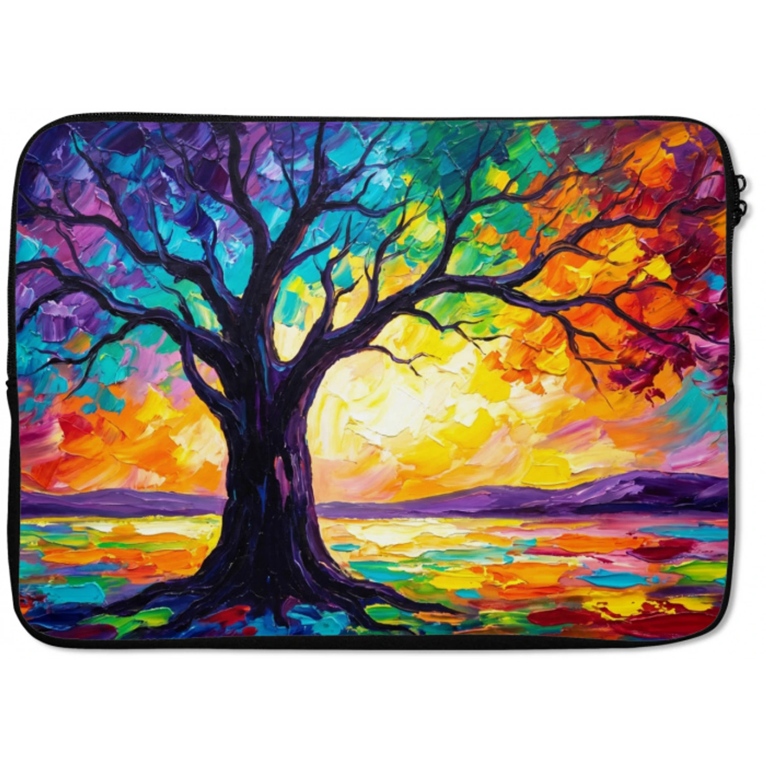 Boom - Landschap - Natuur - Abstract - Kleurrijk laptophoes neopreen klein -zkaufland3dotto