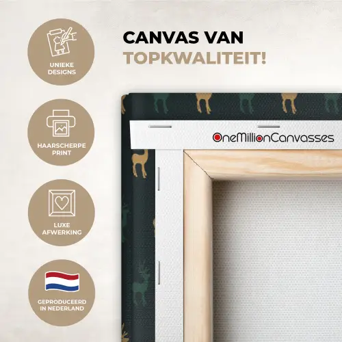 Patroon - Groen - Herten canvas 2cm xxl 828 -sfeer2