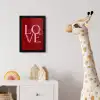 Love - Rood - Hatjes fotolijst zwart zonder passe partout klein -usfeer4_kinderkamer
