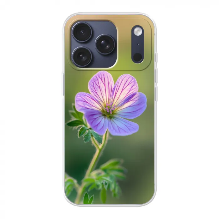 Bloem - Close up - Paars Telefoonhoesje iPhone 17 Pro klein -3d