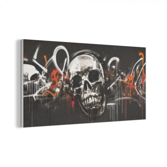 Schedels - Kunst - Donker - Rood PET vilt middel -3d
