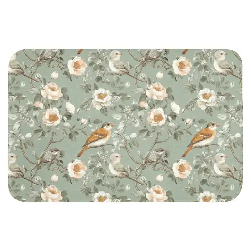 Roze - Vogels - Kleurrijk WCmat klein 1009 -3d