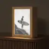 Surfer - Rots - Oceaan - Golven Light Box met kabel (Tafellamp) klein -z3d_website